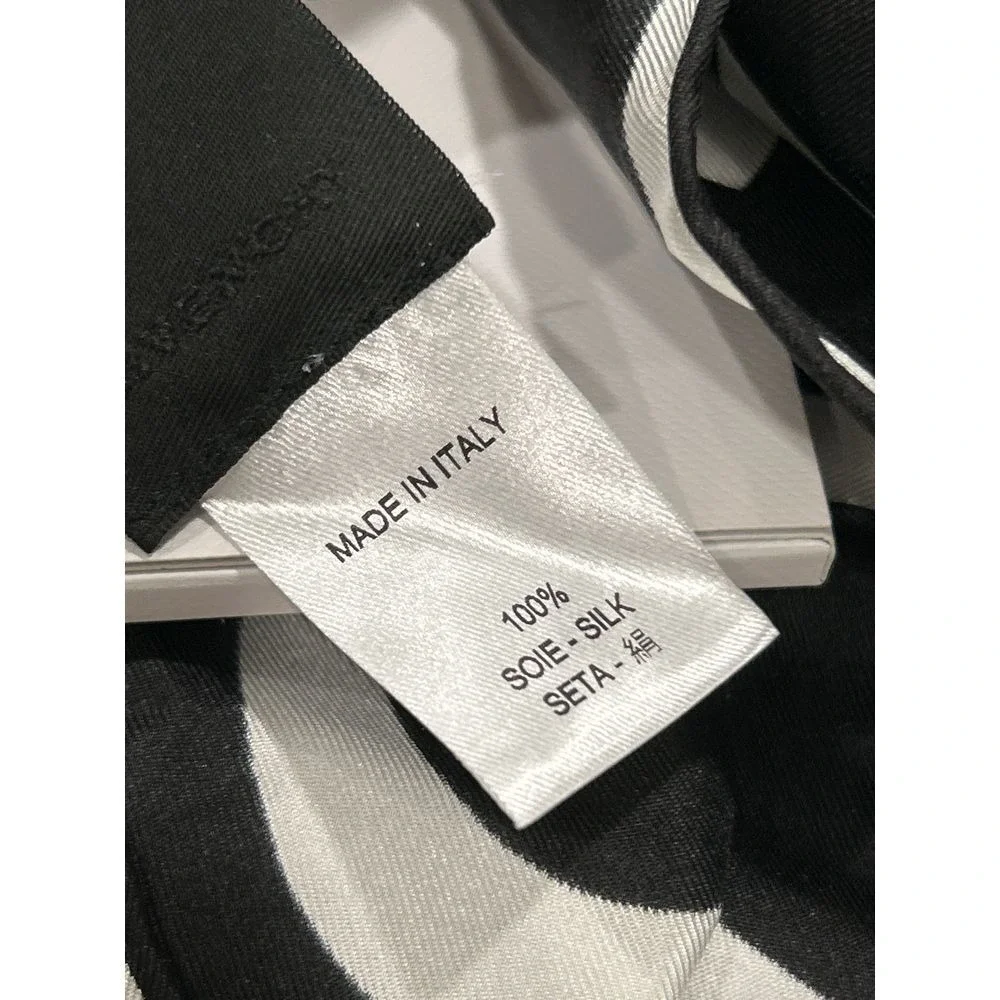 Givenchy Black And White Logo Square Scarf